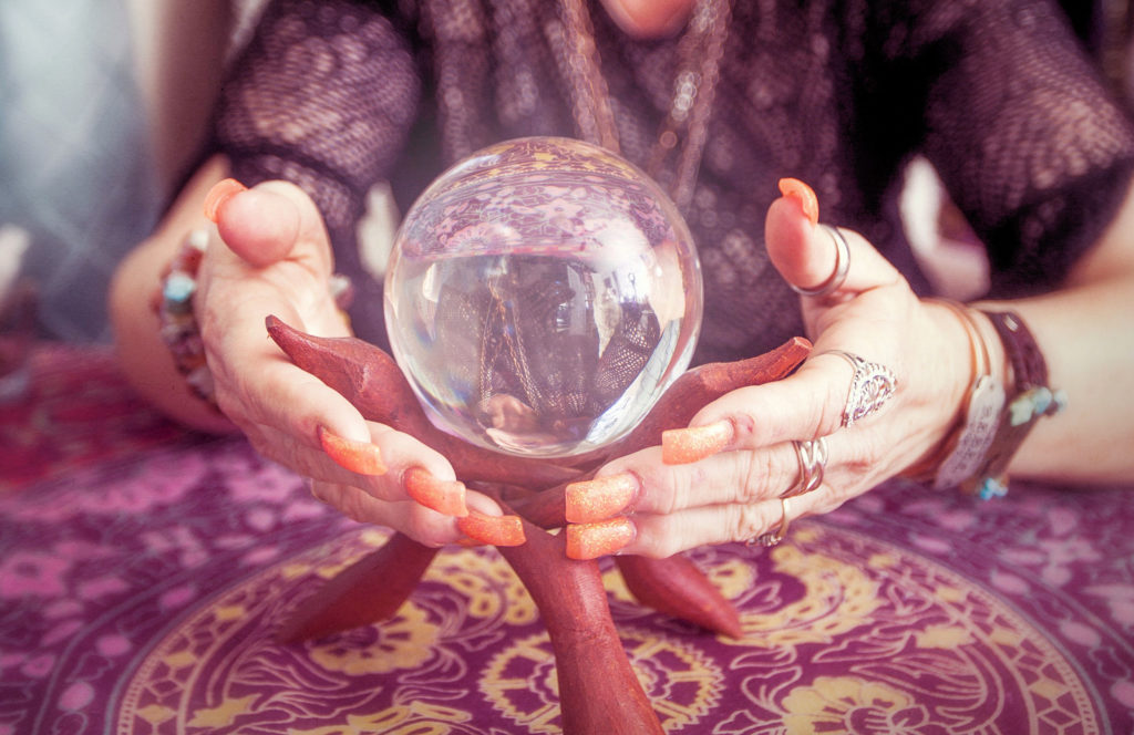 psychic with crystal ball